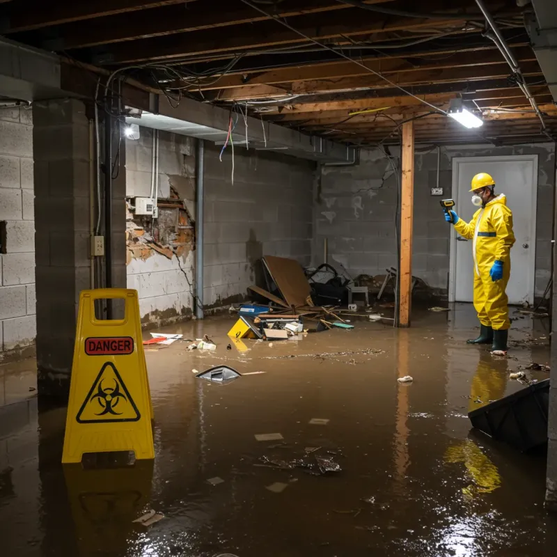 Flooded Basement Electrical Hazard in Goldthwaite, TX Property