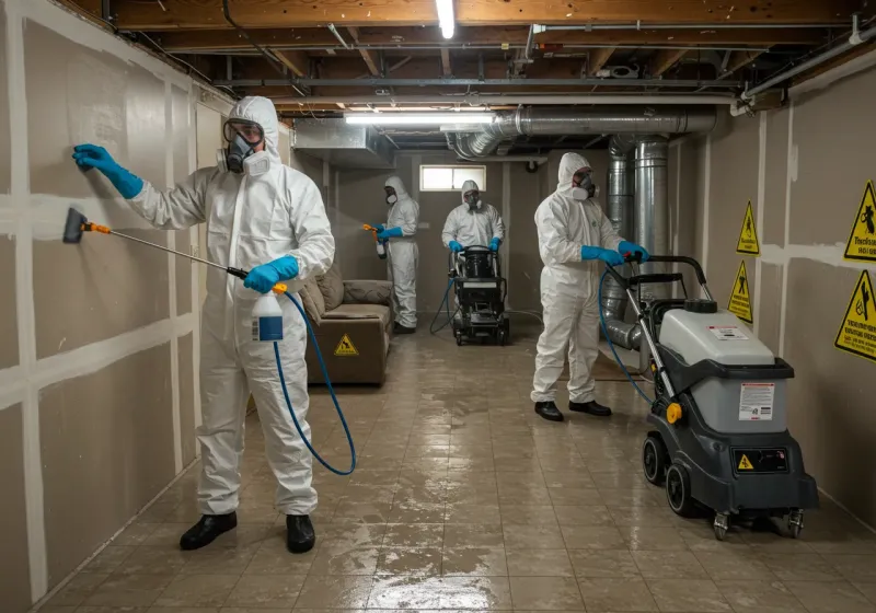 Basement Moisture Removal and Structural Drying process in Goldthwaite, TX